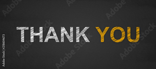 Thank you word on a blackboard