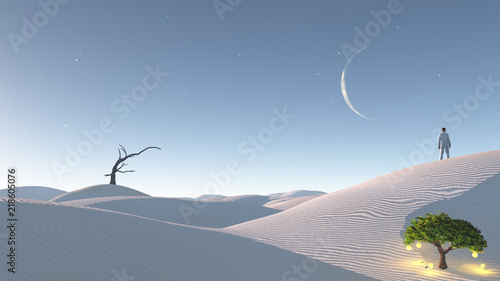 Surreal white desert photo