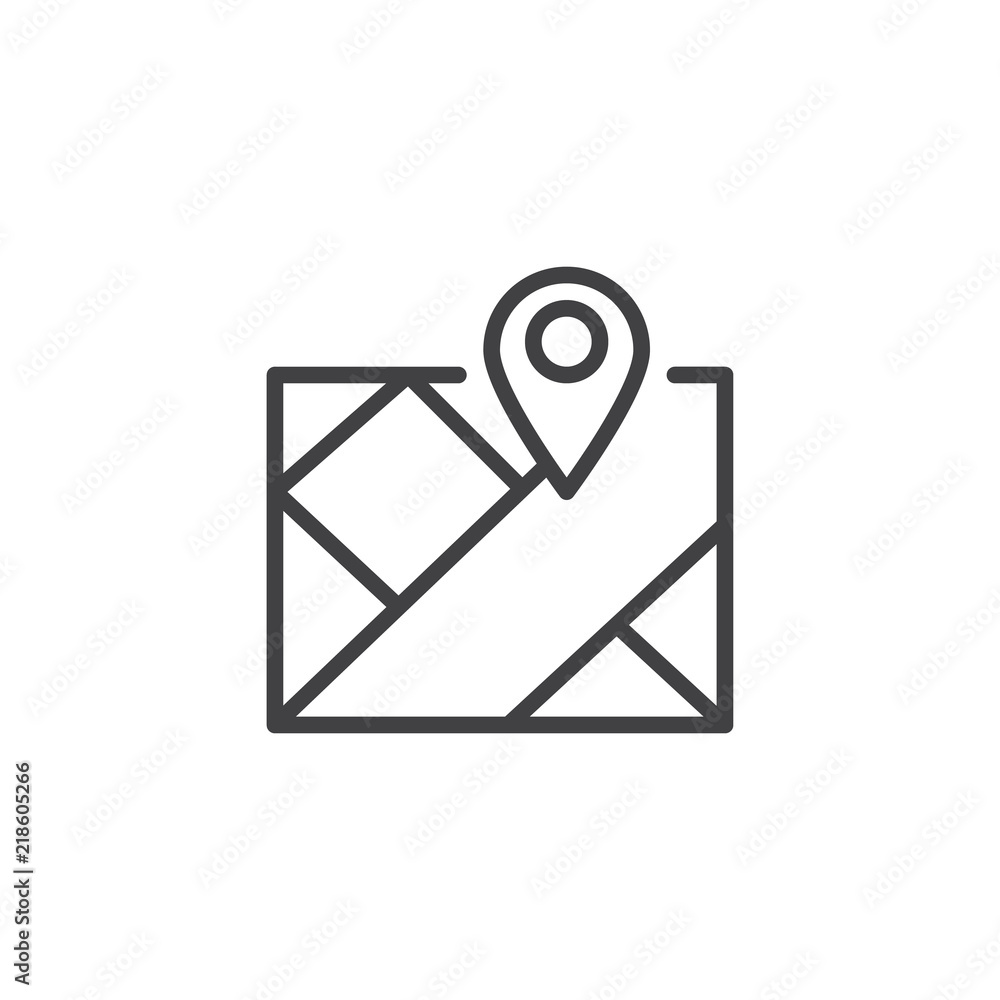 Map pin outline icon. linear style sign for mobile concept and web design. Navigation map with location pin simple line vector icon. Symbol, logo illustration. Pixel perfect vector graphics Map pin outline icon. linear style sign for mobile concept and web design. Navigation map with location pin simple line vector icon. Symbol, logo illustration. Pixel perfect vector graphics