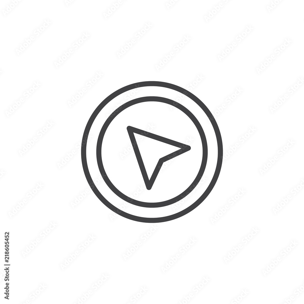 Navigation cursor outline icon. linear style sign for mobile concept and web design. Gps navigator cursor simple line vector icon. Symbol, logo illustration. Pixel perfect vector graphics Navigation cursor outline icon. linear style sign for mobile concept and web design. Gps navigator cursor simple line vector icon. Symbol, logo illustration. Pixel perfect vector graphics