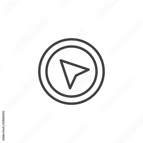 Free Download Navigation cursor outline icon. linear style sign for mobile concept and web design. Gps navigator cursor simple line vector icon. Symbol, logo illustration. Pixel perfect vector graphics - GFXLoad