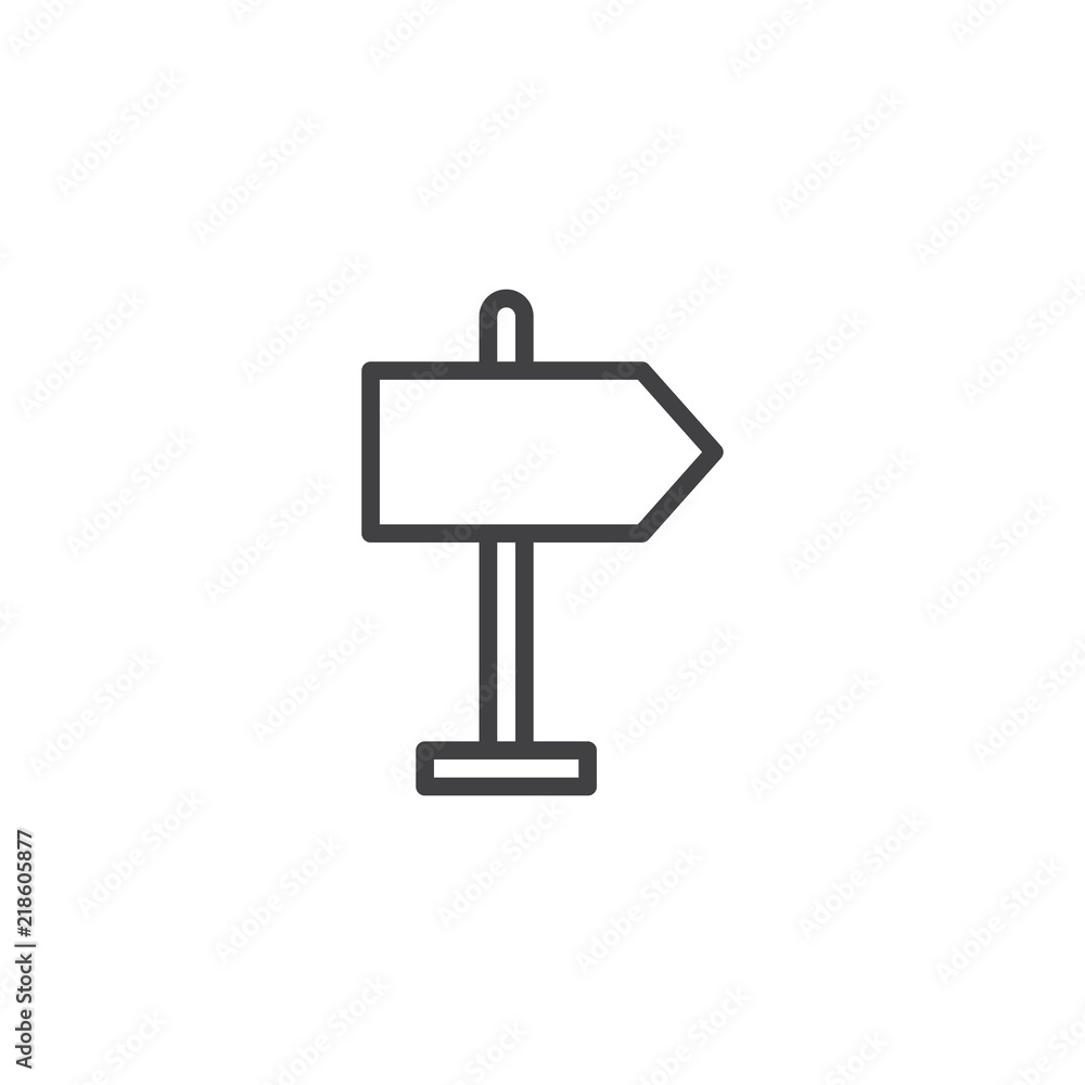 Right Road sign outline icon. linear style sign for mobile concept and web design. Signpost simple line vector icon. Symbol, logo illustration. Pixel perfect vector graphics Right Road sign outline icon. linear style sign for mobile concept and web design. Signpost simple line vector icon. Symbol, logo illustration. Pixel perfect vector graphics
