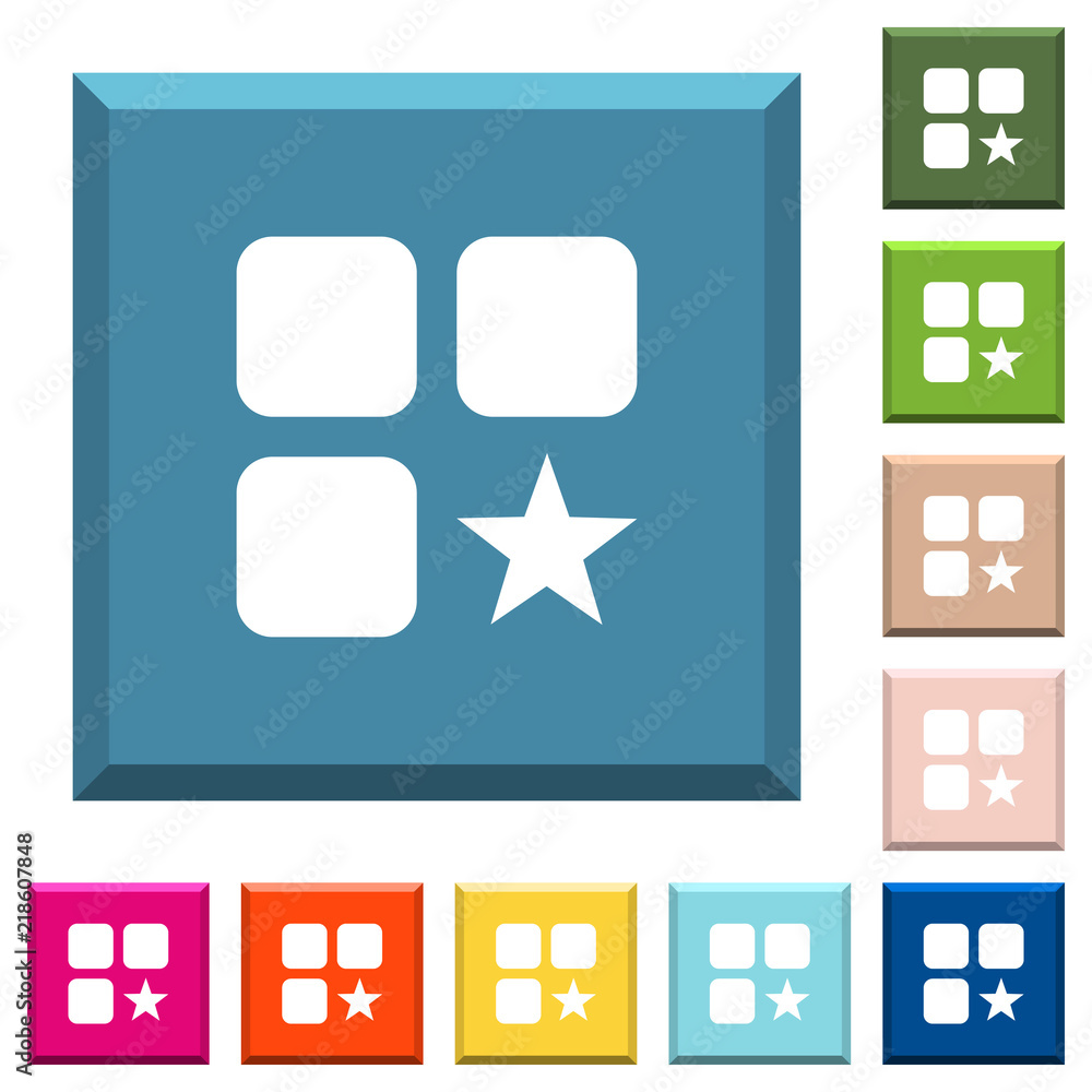 Rank component white icons on edged square buttons Rank component white icons on edged square buttons