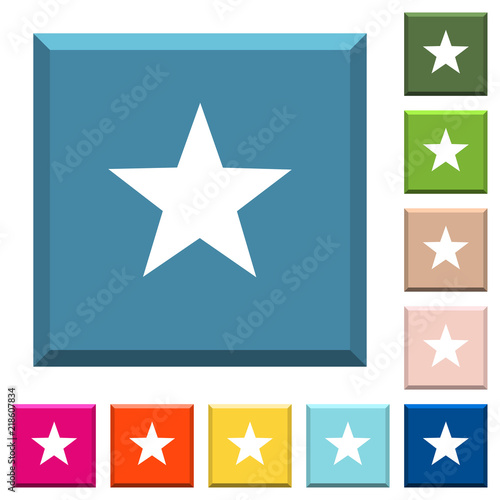 Favorite white icons on edged square buttons