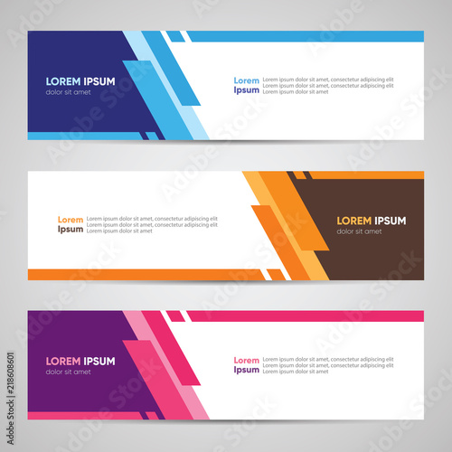 Modern Banner Design. Banner Backdrop Background Header Footer Web Template. Abstract Colorful Banner with Diagonal Style Vector