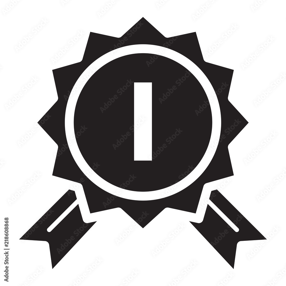 Simple Winner Badge Related Vector Flat Icon. Glyph Style. 128x128 Pixel. Simple Winner Badge Related Vector Flat Icon. Glyph Style. 128x128 Pixel.