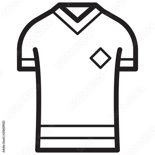 Simple Jersey Related Vector Line Icon. Outline Style. Editable Stroke. 128x128 Pixel Perfect. photo