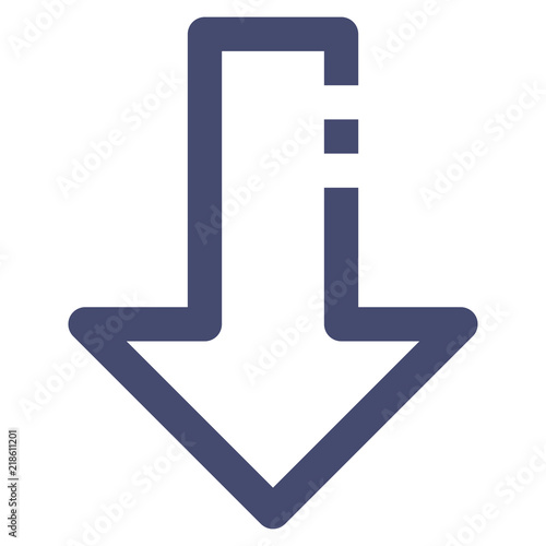 Down Arrow Vector Line Icon 32x32 Pixel Perfect. Editable 2 Pixel Stroke Weight. Direction Icon for Website Mobile App Presentation