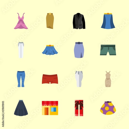 16 clothes icons set