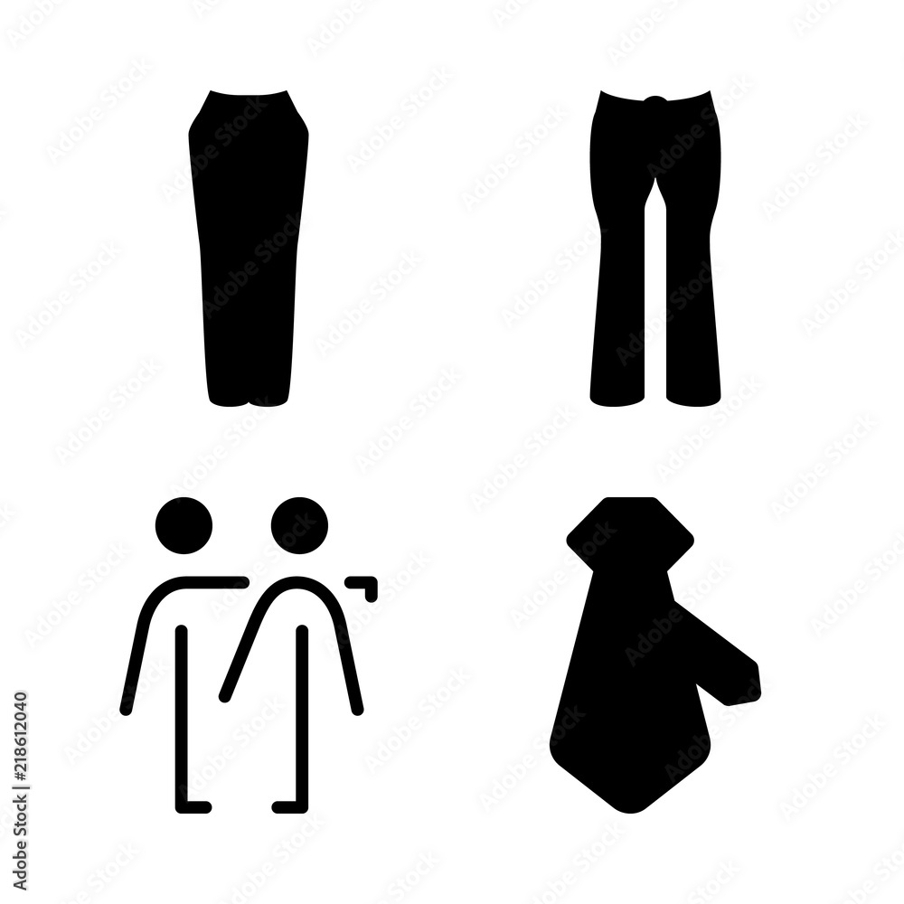 human vector icons set. trust, trousers and tie in this set human vector icons set. trust, trousers and tie in this set