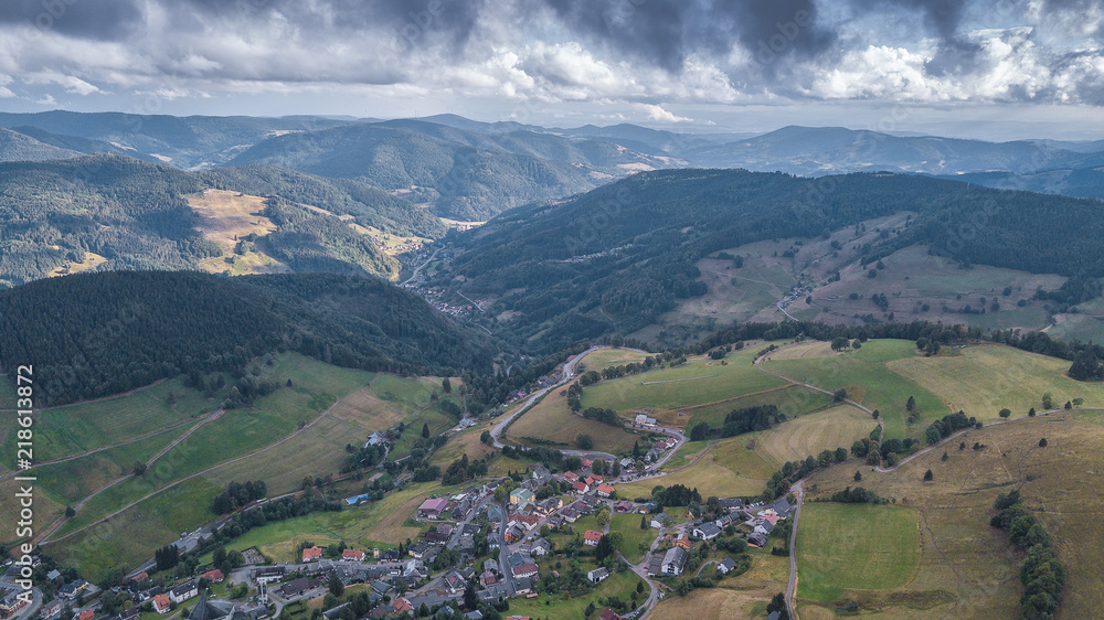 Landscape and the top view of the countryside in Germany