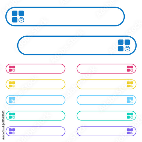 Component sending email icons in rounded color menu buttons