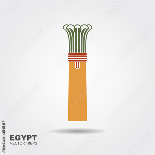 Egyptian column icon in silhouette style. Element of Egyptian culture and architecture