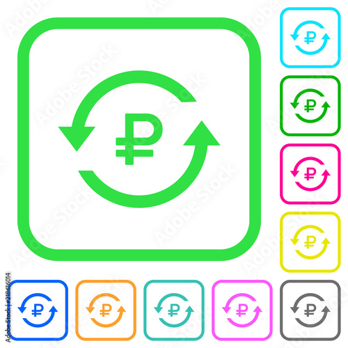 Ruble pay back vivid colored flat icons