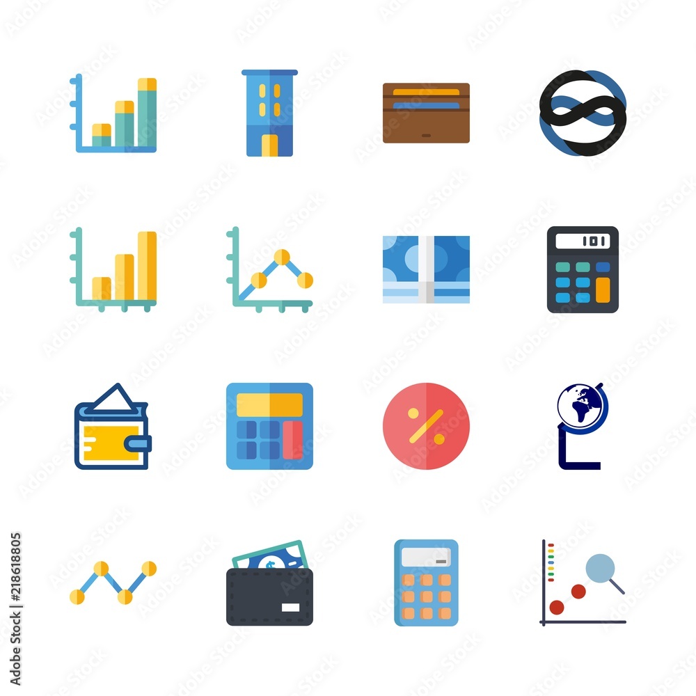 16 economy icons set