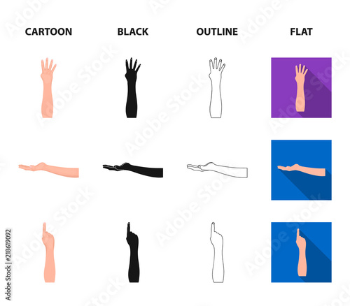 Sign Language cartoon,black,outline,flat icons in set collection for design.Emotional part of communication vector symbol stock web illustration.