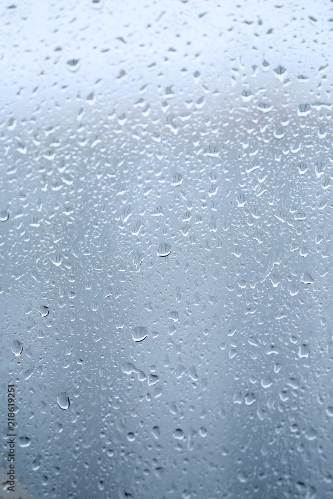Close up of water drops on window glass Close up of water drops on window glass