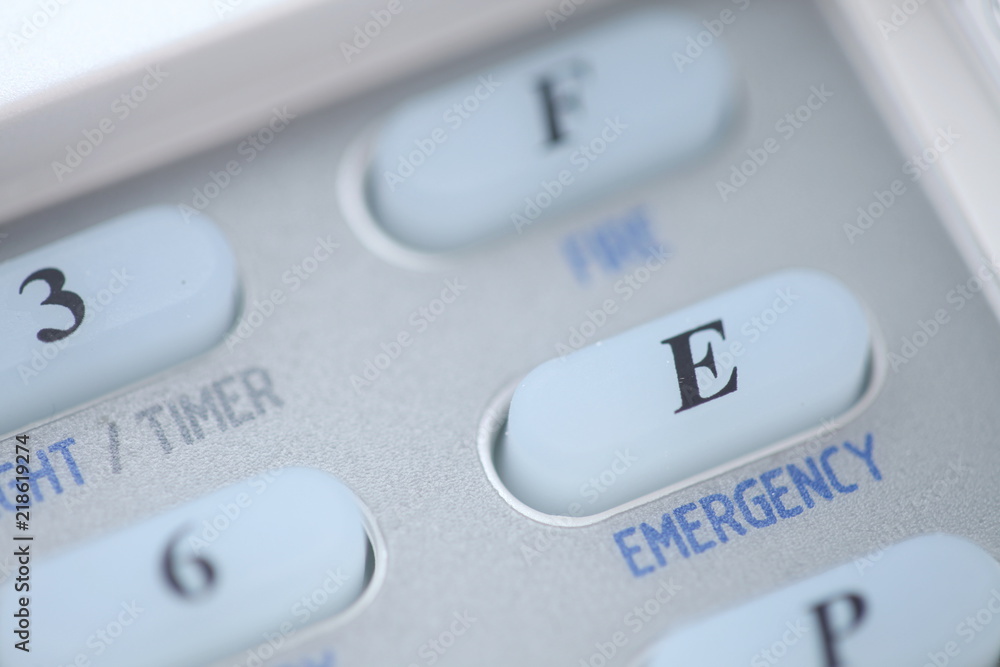 Emergency button of an alarm system keypad Emergency button of an alarm system keypad
