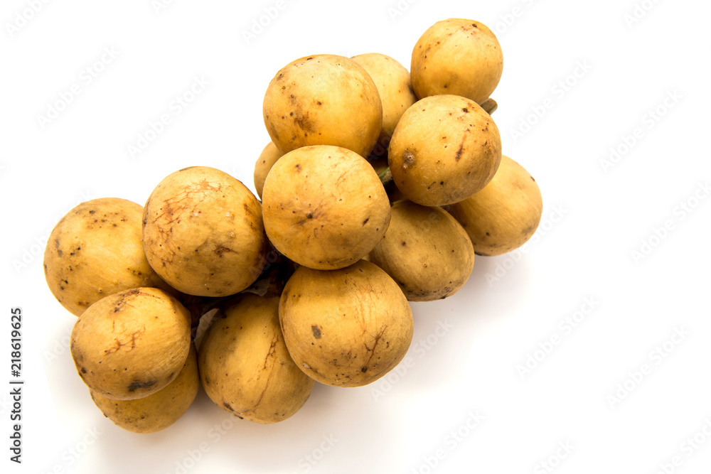 Lansium parasiticum, also known as Longkong or Langsat is tropical fruit in Thailand and south east asia isolated on white background Lansium parasiticum, also known as Longkong or Langsat is tropical fruit in Thailand and south east asia isolated on white background