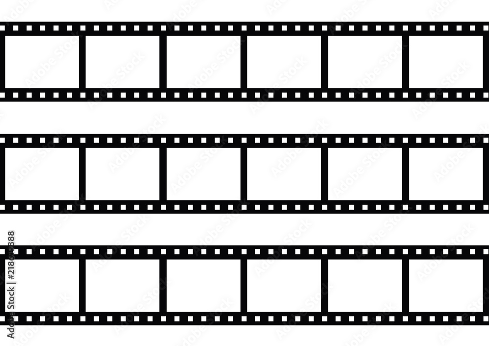 Film strip on white isolated