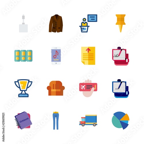 business vector icons set. sit down, push pin, electronic writing board and smartphone in this set