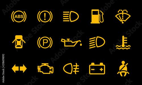 Car Dashboard Sign Indicator System Symbols
