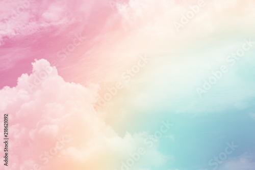 sun and cloud background with a pastel colored    