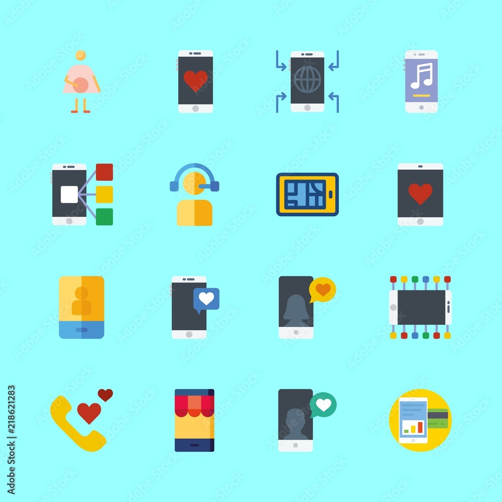 16 telephone icons set 16 telephone icons set