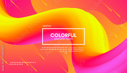 Modern 3d Background. Colorful Wave Abstract Fluid Shape.