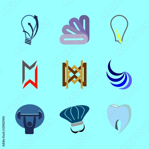 logo vector icons set. furniture brand logo, inspiration program logo, car brand logo and electrician logo in this set