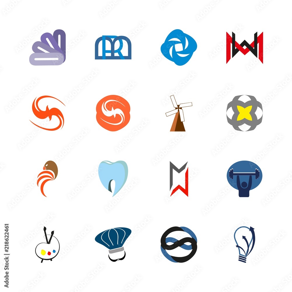 logo icons set. agriculture, drop, bread and address graphic works logo icons set. agriculture, drop, bread and address graphic works