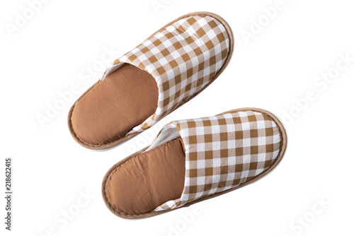 Slippers and house shoes on isolated white background 