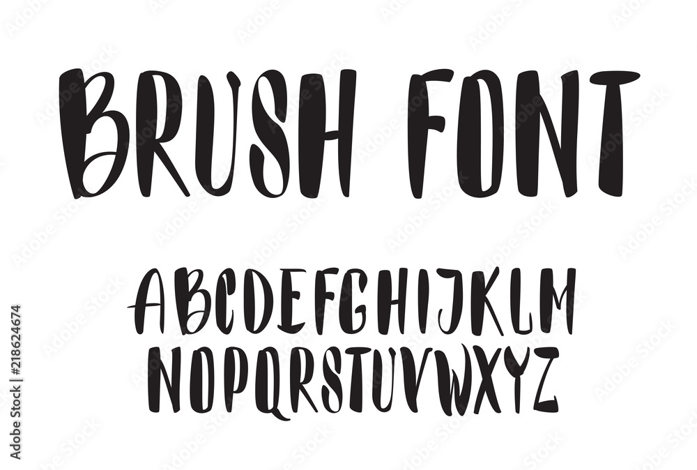 Vector handwritten brush script. Black letters isolated on white background. Vector handwritten brush script. Black letters isolated on white background.