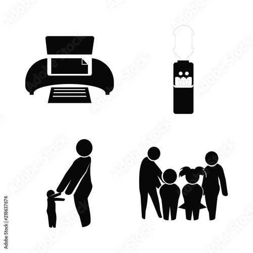 nature icons set. disease, cervus, microscopic and scenery graphic works