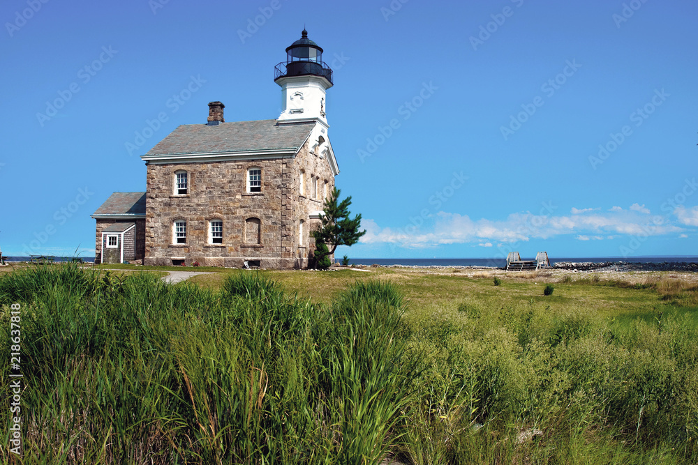 Popular Stone Lighthouse on Island in Connecticut
