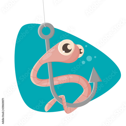 clipart of a worm on a hook