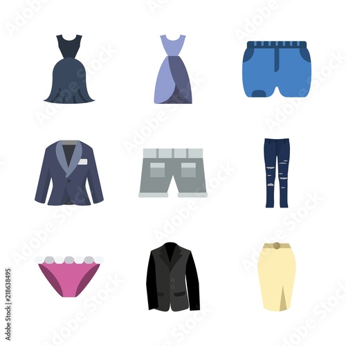 9 clothes icons set