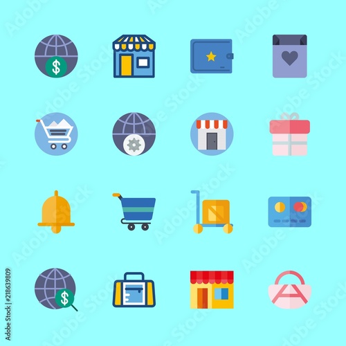 shopping icons set. ordinary, city, dress and musthave graphic works