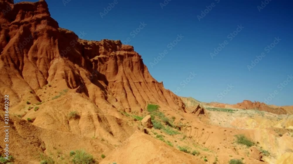 Fairy Tale Canyon, rock formations on the Issyk-Kul lake. Kyrgyzstan.Central Asia Fairy Tale Canyon, rock formations on the Issyk-Kul lake. Kyrgyzstan.Central Asia