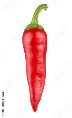 One Red hot chili pepper isolated on white background