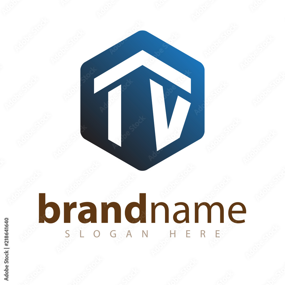 IV Initial letter hexagonal logo vector Template IV Initial letter hexagonal logo vector Template