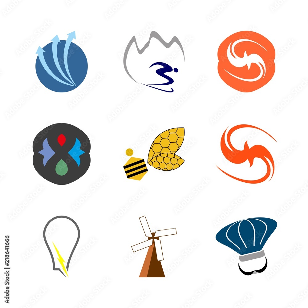 logo icons set. jewellery, safety icon, flour and stone collection graphic works logo icons set. jewellery, safety icon, flour and stone collection graphic works