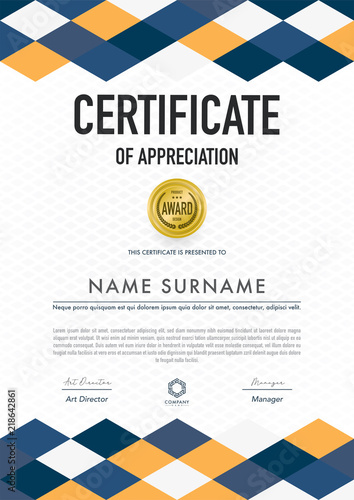 Certificate template modern,luxury and diploma style,vector illustration.
