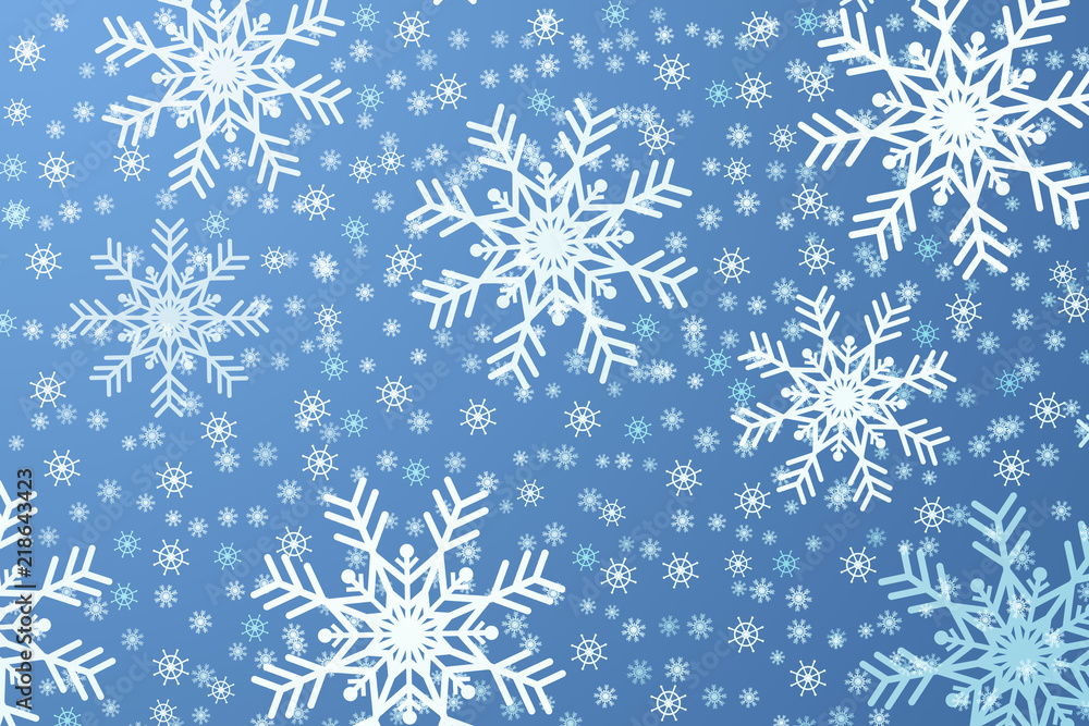 White snowflakes on a blue background. White snowflakes on a blue background.