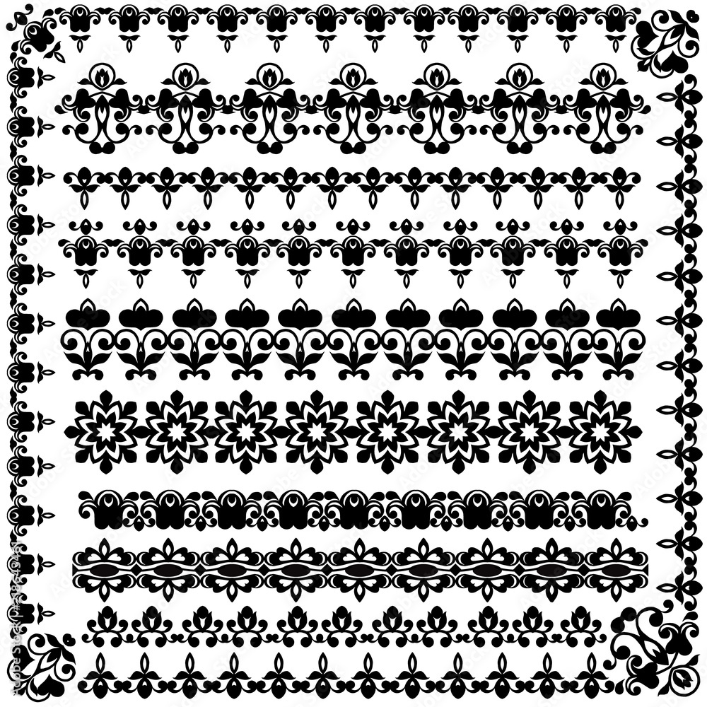 Set of vector frames and borders. Set of vector frames and borders.
