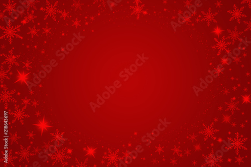 Beautiful snowflakes on a red background.