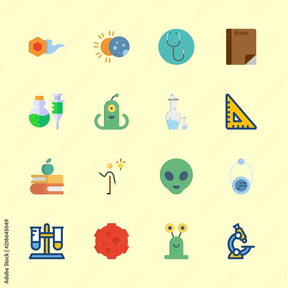 Fototapeta premium science icons set. plastic, sample, architecture and mechanical graphic works