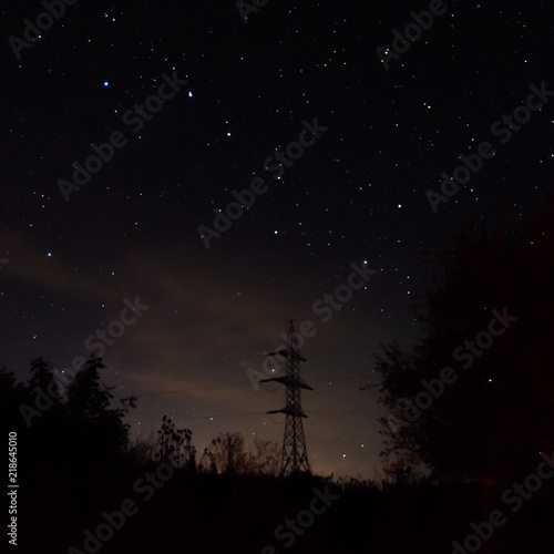Big dipper in night silhouette; Szekelyudvarhely area, Romania