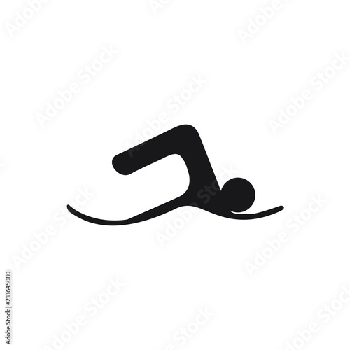 Swimming black logo symbol swimmer on white background