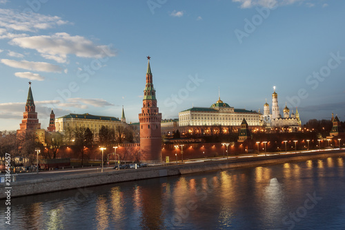 Moscow Kremlin, Kremlin Embankment and Moscow River at evening.7